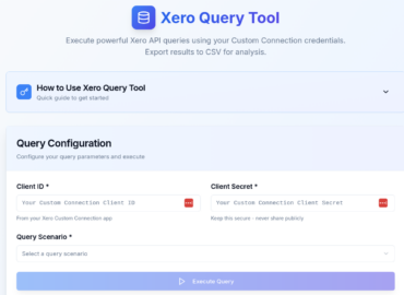 Screenshot of the xero query tool